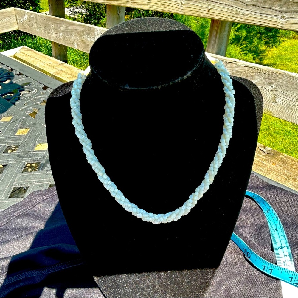 Cute Braided Mother of Pearl Necklace